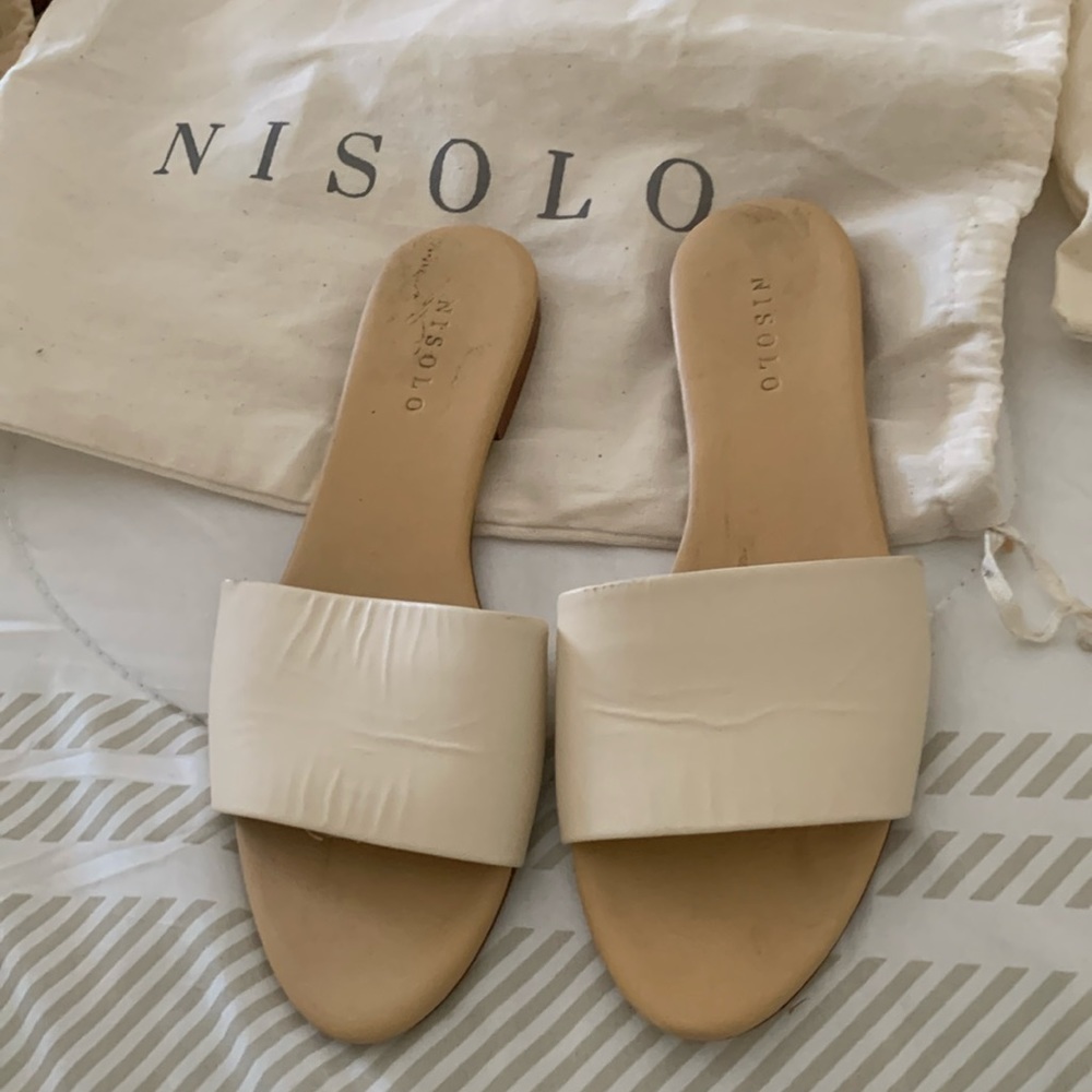 Nisolo bone flat slip on. Size 6.5 used